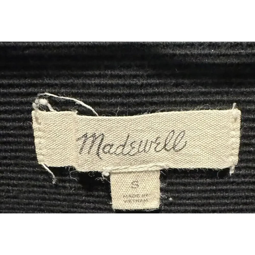 Madewell Ottoman Jacquard Biker Shorts Black Ribbed Knit, Size Small